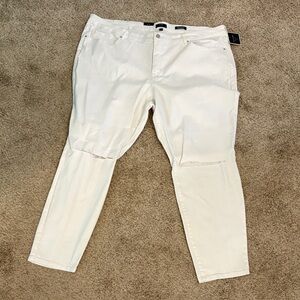 Kaari Blue White Skinny Jeans with Knee Detail